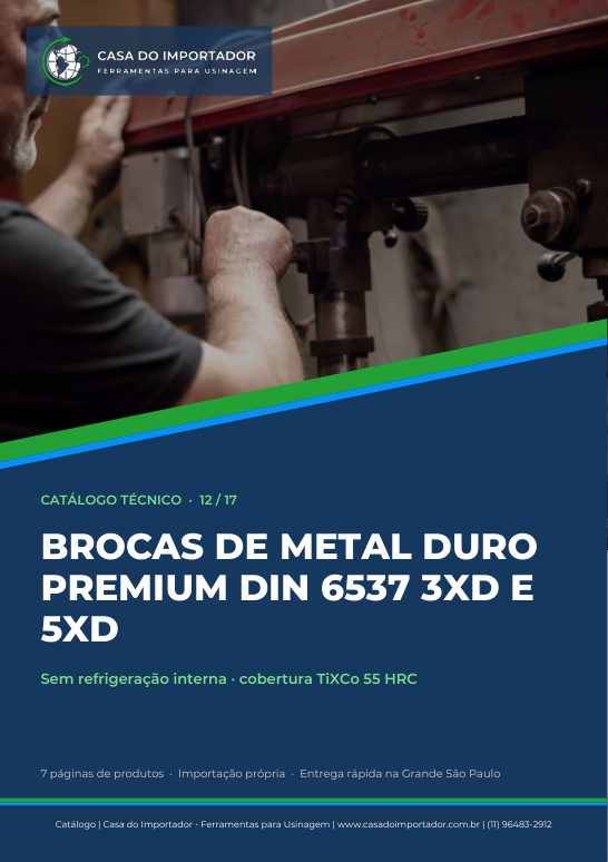 Capa do catálogo Brocas MD Premium 3xD e 5xD em PDF