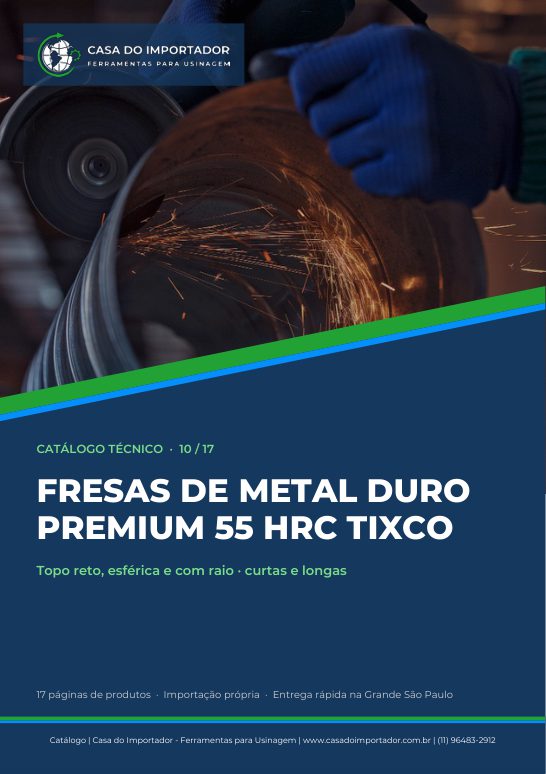 Capa do catálogo Fresas MD Premium 55 HRC TiXCo em PDF