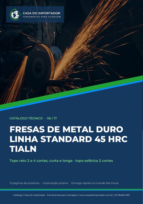 Capa do catálogo Fresas MD Standard 45 HRC em PDF