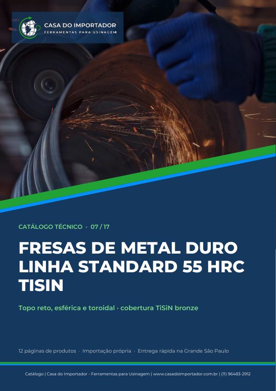 Capa do catálogo Fresas MD Standard 55 HRC em PDF