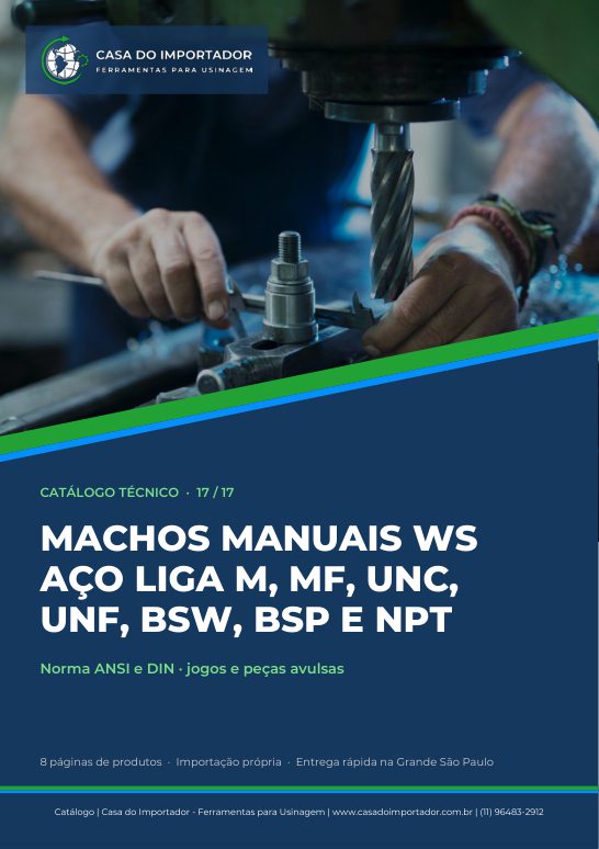 Capa do catálogo Machos Manuais Aço Liga em PDF