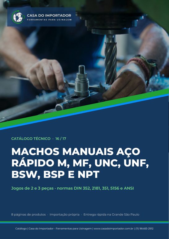 Capa do catálogo Machos Manuais Aço Rápido em PDF
