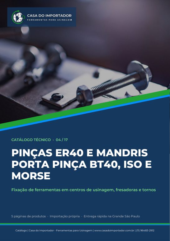 Capa do catálogo Pinças e Mandris ER40 em PDF