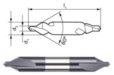 Broca de Centro de Metal Duro 45 HRC TiAlN - imagem 2