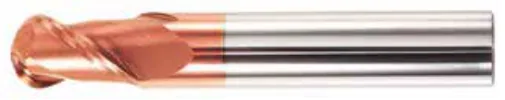 Fresa Topo Esférica MD 2 Cortes Bronze 55 HRC TiSiN - imagem 2