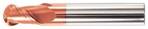 Fresa Topo Esférica MD 2 Cortes Bronze 55 HRC TiSiN - imagem 3