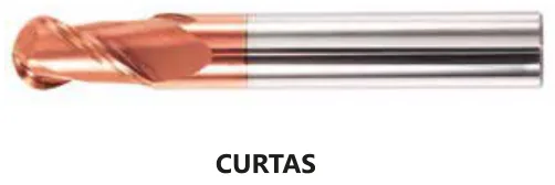 Desenho técnico - Fresa Topo Esférica MD 2 Cortes Bronze 55 HRC TiXCo