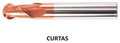 Desenho técnico - Fresa Topo Esférica MD 2 Cortes Bronze 55 HRC TiXCo