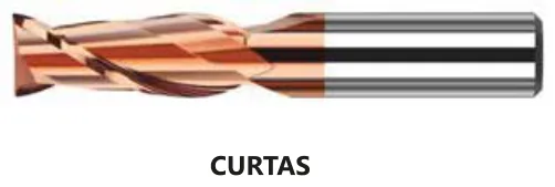 Fresa Topo Reto MD 2 Cortes Bronze 55 HRC TiXCo - imagem 2