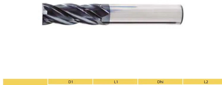 Fresa Topo Reto MD 4 Cortes 45 HRC TiAlN - imagem 3