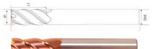 Fresa Topo Reto MD 4 Cortes Bronze 55 HRC TiSiN - imagem 4