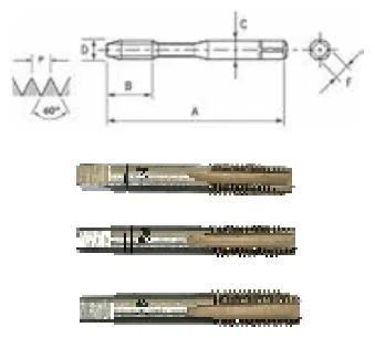 Macho Manual Aço Rápido M2 Rosca BSW DIN 351 - imagem 2