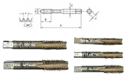 Macho Manual Aço Rápido M2 Rosca M DIN 352 - imagem 2