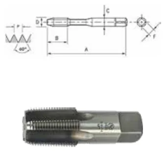 Macho Manual Aço Rápido M2 Rosca NPT ANSI - imagem 2