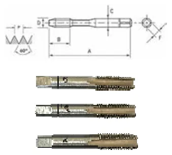 Macho Manual Aço Rápido M2 Rosca UNC DIN 351 - imagem 2