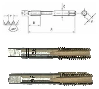 Macho Manual Aço Rápido M2 Rosca UNF DIN 351