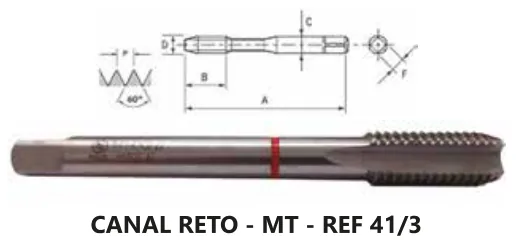 Macho Máquina M DIN 376 HSS-E 6H Haste Passante - imagem 4