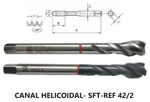 Macho Máquina MF DIN 374 HSS-E 6H Haste Passante - imagem 3