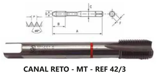 Macho Máquina MF DIN 374 HSS-E 6H Haste Passante - imagem 4