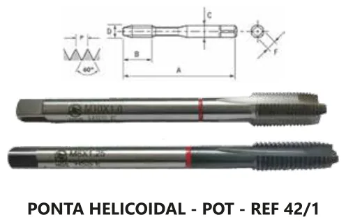Macho Máquina MF DIN 374 HSS-E 6H Haste Passante - imagem 2