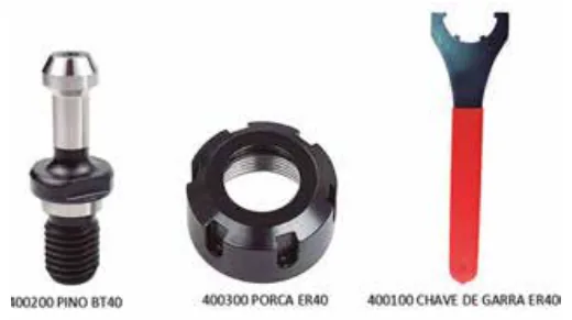 Observações - Mandril Porta Pinça BT-40 ER40